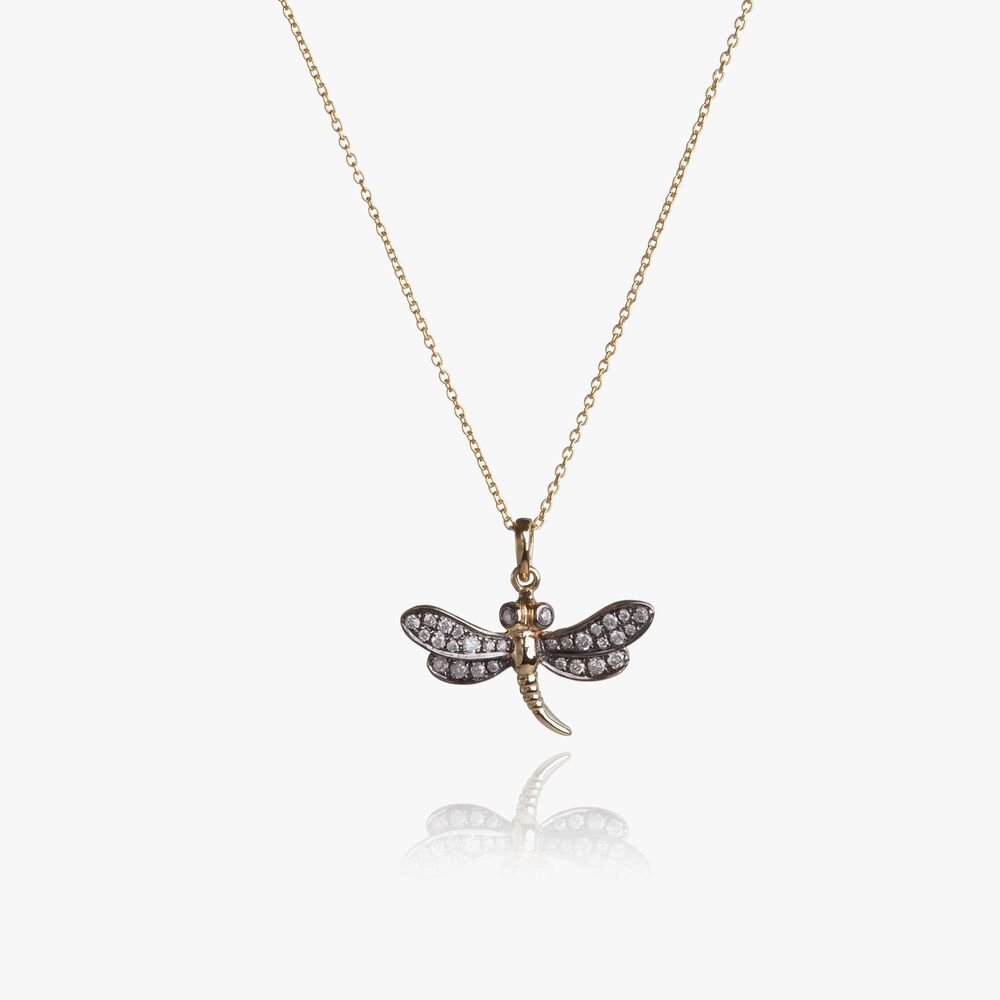 Love Diamonds 18ct Gold Diamond Dragonfly Necklace | Annoushka jewelley