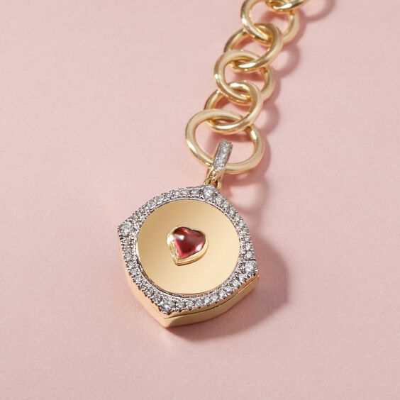 Lovelocket 18ct Gold Garnet Heart Necklace