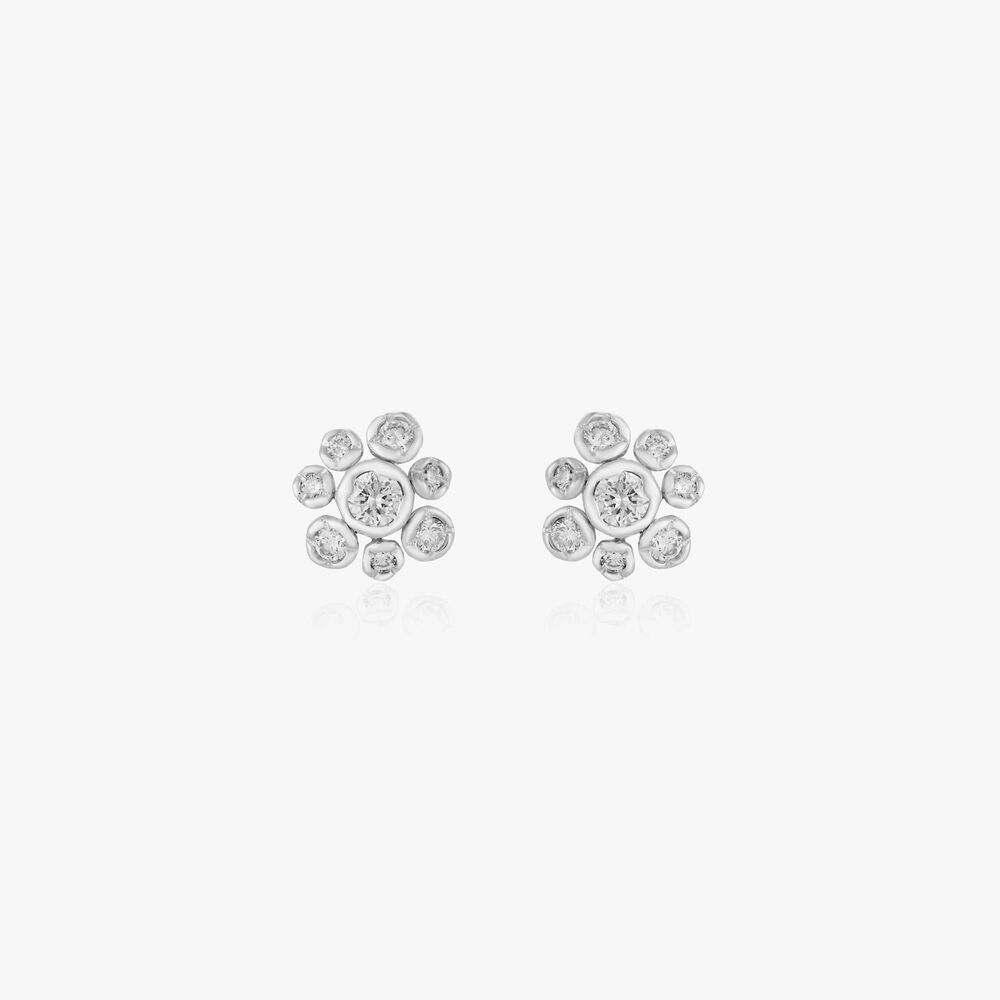 Marguerite 18ct White Gold Diamond Small Stud Earrings | Annoushka jewelley