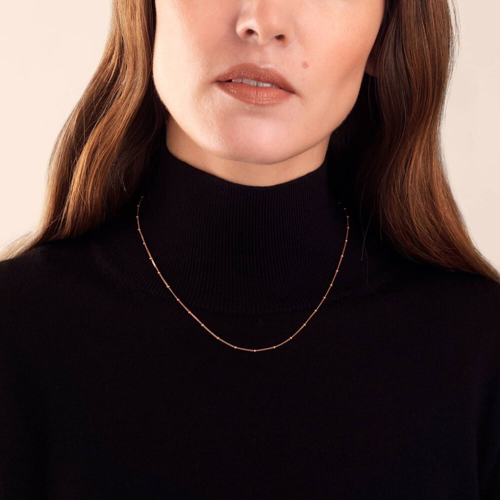 14ct Rose Gold Short Saturn Chain Necklace | Annoushka jewelley