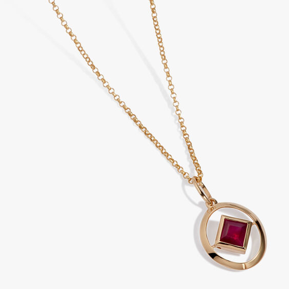 Birthstones 14ct Yellow Gold July Ruby Necklace