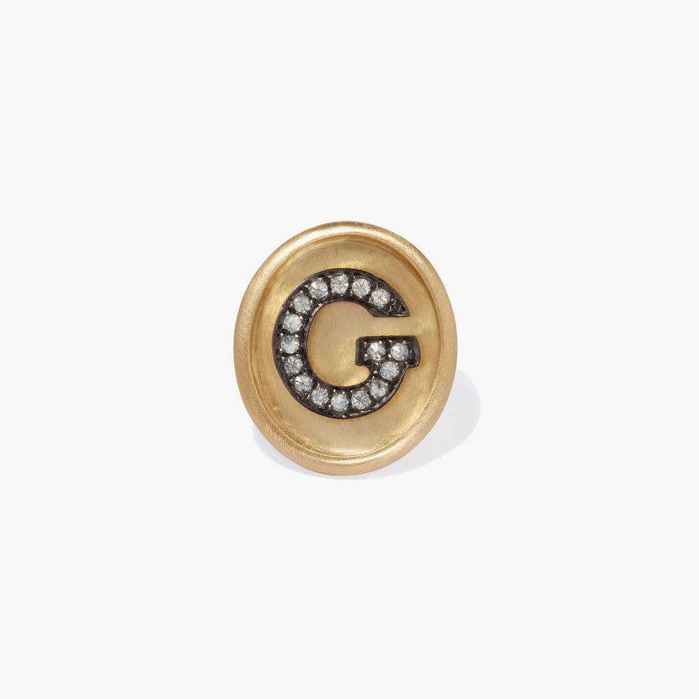 18ct Gold Diamond Initial G Face | Annoushka jewelley