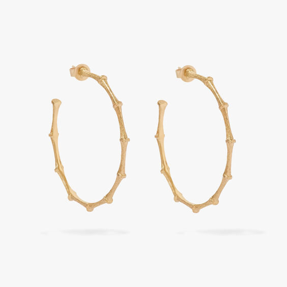 Bamboo 18ct Gold Large Hoop Earrings | Annoushka jewelley