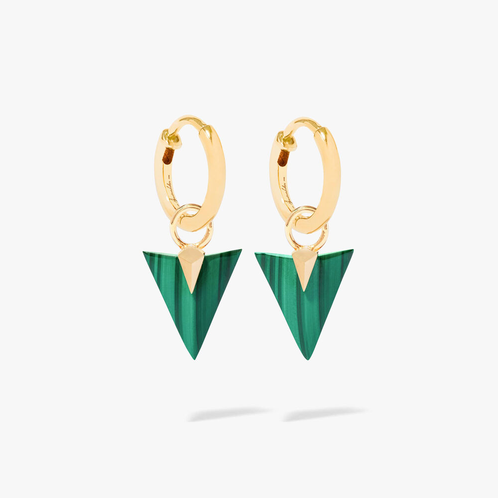 Flight 18ct Yellow Gold Arrow Malachite Earrings | Annoushka jewelley