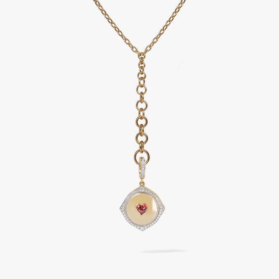 Lovelocket 18ct Gold Garnet Heart Necklace