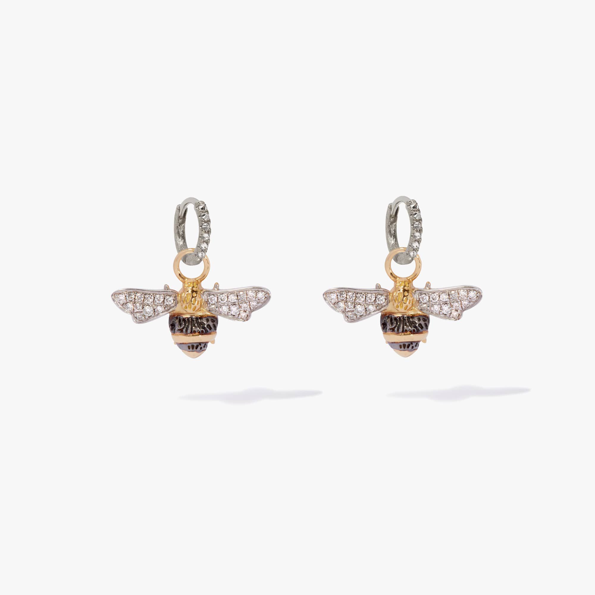 Mythology 18ct White Gold Diamond Bee Earrings