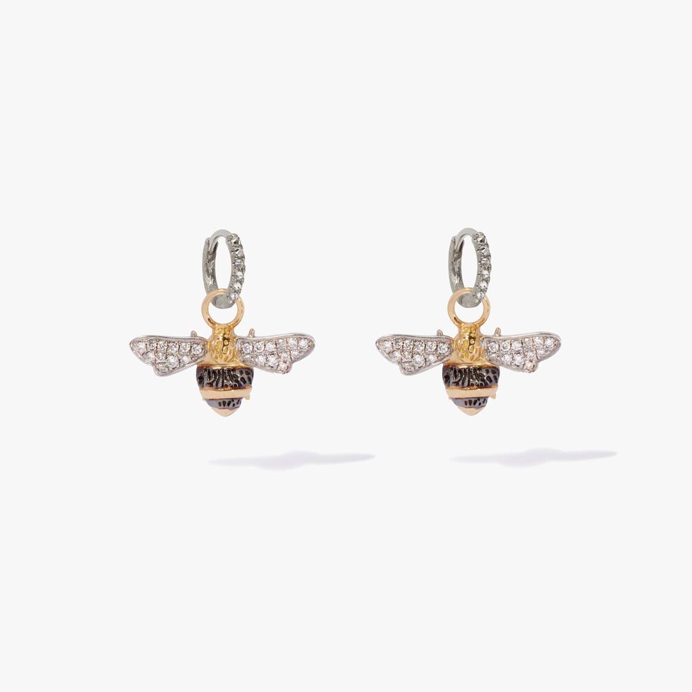 Mythology 18ct White Gold Diamond Bee Earrings | Annoushka jewelley