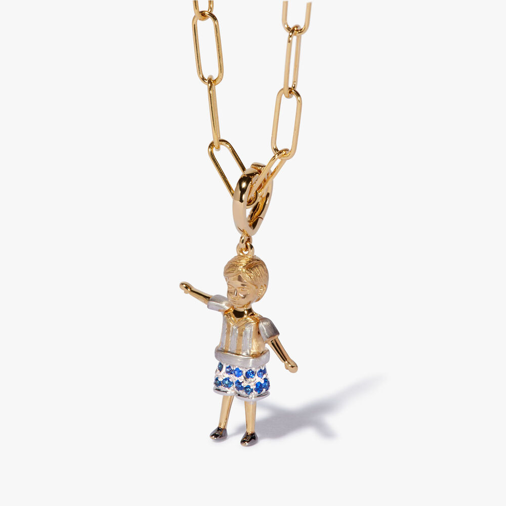 18ct Yellow Gold Blue Sapphire Little Boy Necklace | Annoushka jewelley