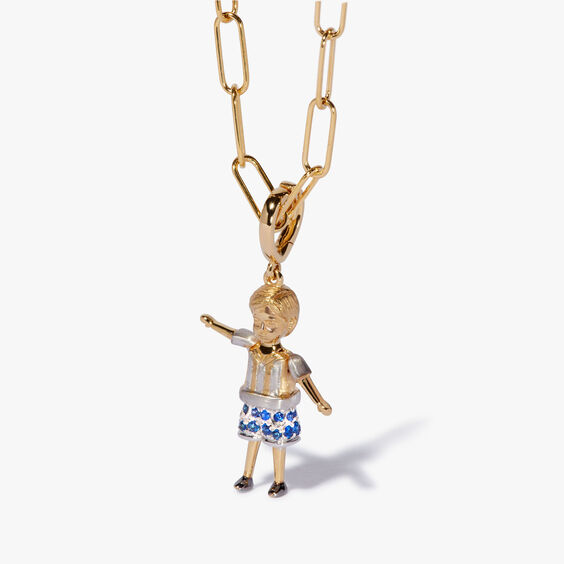Mythology 18ct Yellow Gold Blue Sapphire Little Boy Necklace