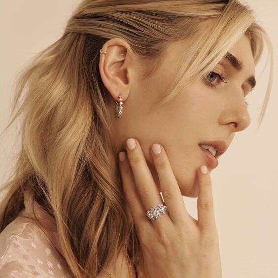 Marguerite WhiteGold Hoop Earrings | Annoushka jewelley