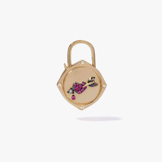 Lovelock 18ct Gold Sapphire Diamond Heart & Arrow Charm | Annoushka jewelley