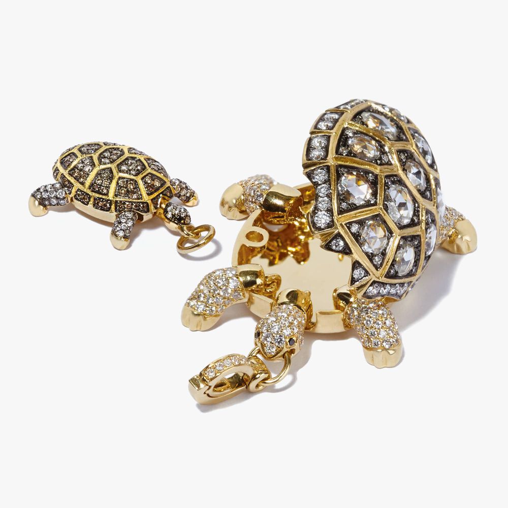 Mythology 18ct Yellow Gold Diamond Baby Turtle Pendant | Annoushka jewelley