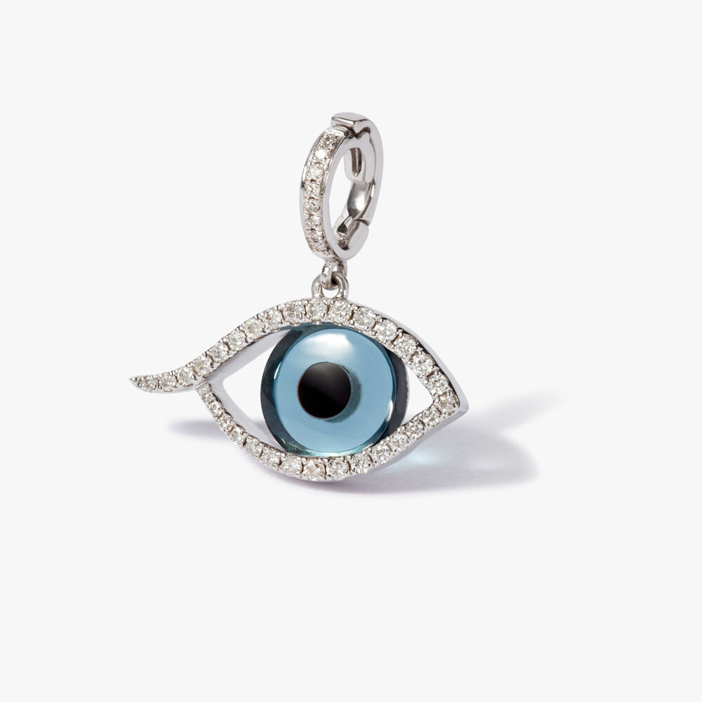 Mythology 18ct White Gold Topaz & Diamond Evil Eye Necklace | Annoushka jewelley