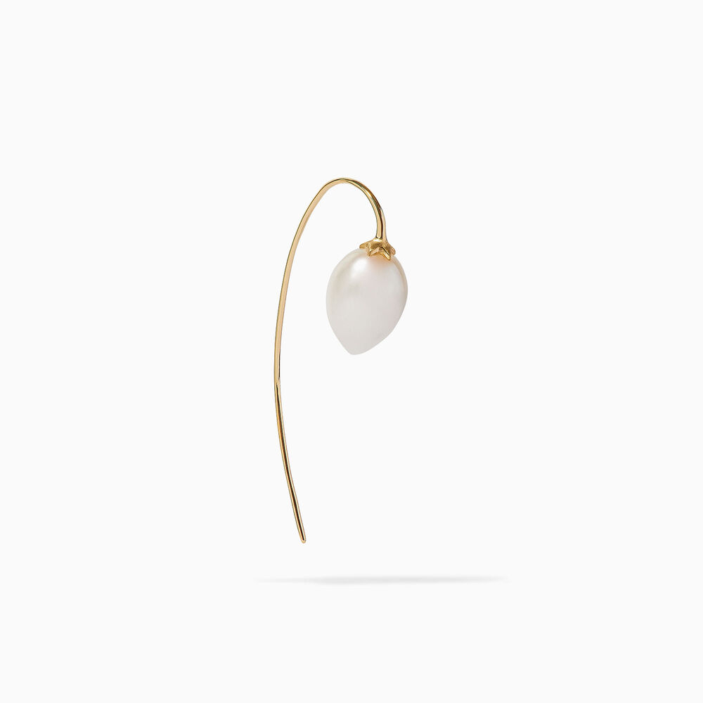 18ct Gold Pearl Single French Hook Earring | Annoushka jewelley