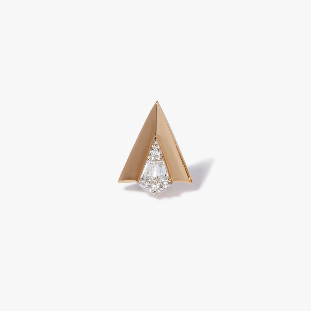 Flight 18ct Yellow Gold Diamond Arrow Stud Earring | Annoushka jewelley