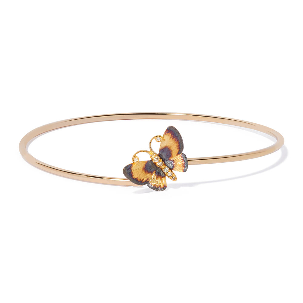 18ct Gold Diamond Butterfly Bangle | Annoushka jewelley