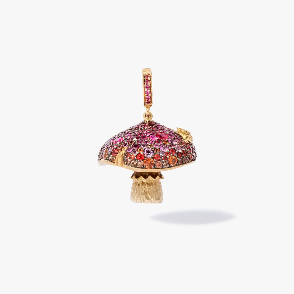 18ct Yellow Gold Sapphire Magic Mushroom Charm Pendant | Annoushka jewelley