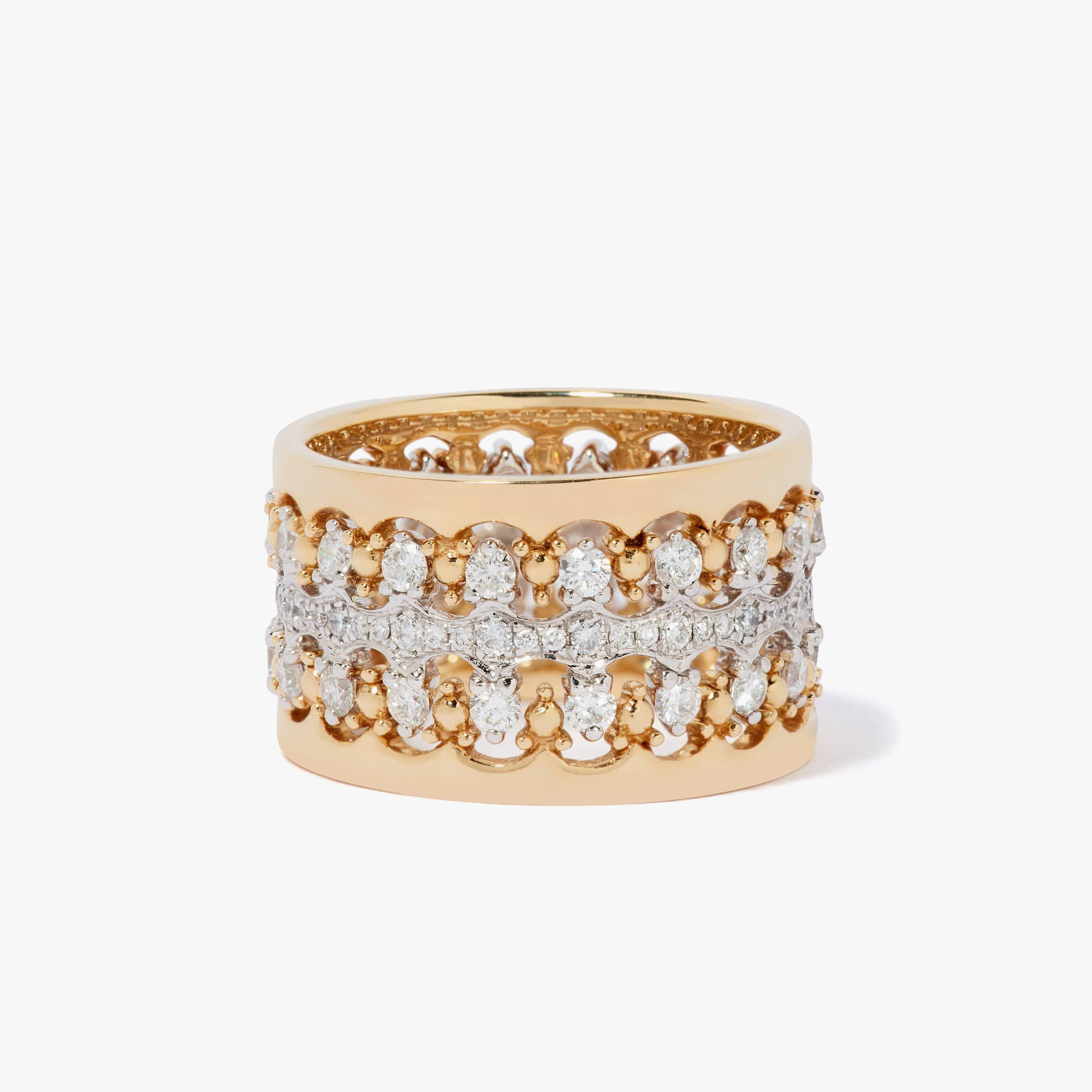 Crown Double Diamond Ring Stack in 18kt Mixed Golds — Annoushka US