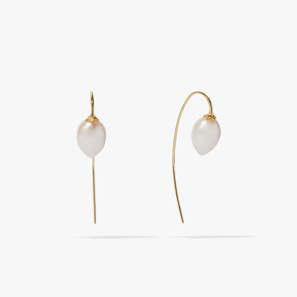 18ct Gold & Pearl French Hook Earrings | Annoushka jewelley