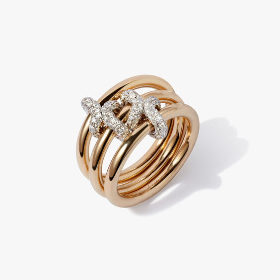Knuckle 14ct Gold Diamond Ring
