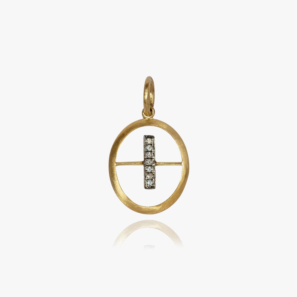 18ct Gold Diamond Initial I Pendant | Annoushka jewelley