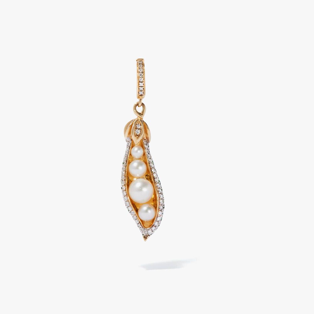 18ct Yellow Gold Tsavorite Pea Pod Charm Pendant | Annoushka jewelley