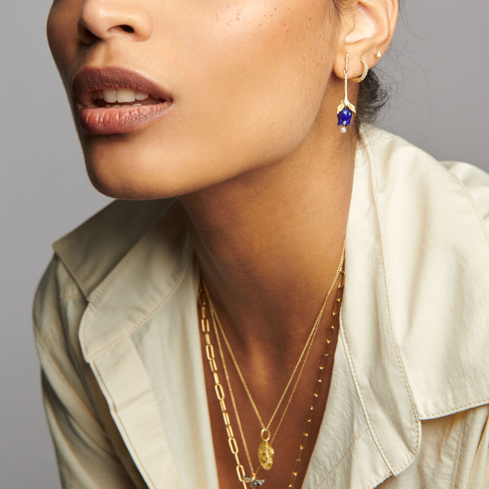18ct Gold & Lapis Lazuli Tulip Earrings | Annoushka jewelley