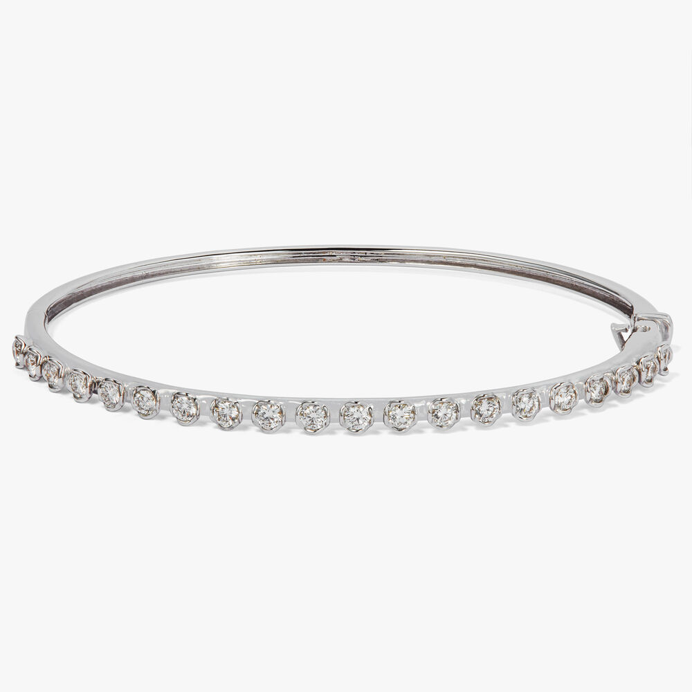 Marguerite 18ct White Gold Diamond Bangle | Annoushka jewelley