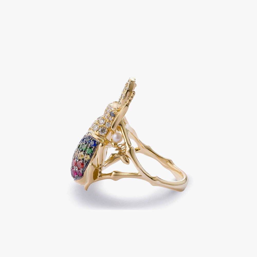 Mythology 18ct Gold Rainbow Beetle Ring | Annoushka jewelley