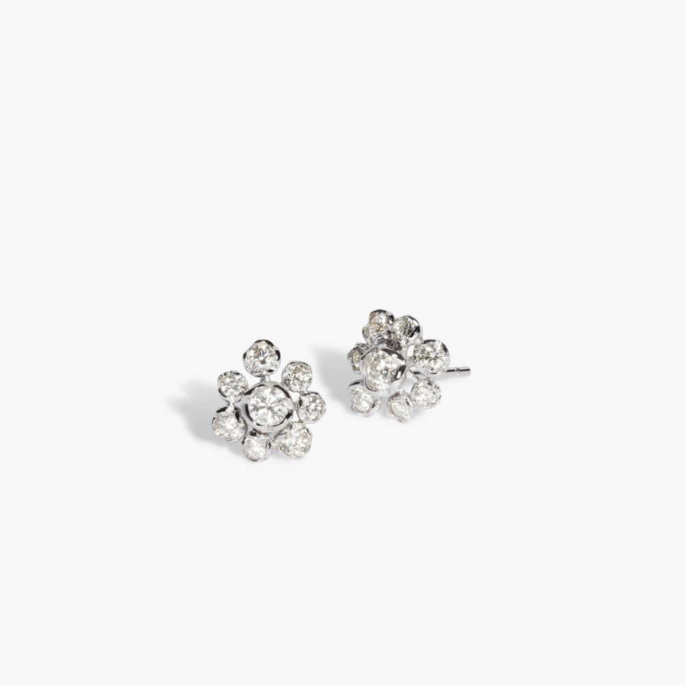 Marguerite 18ct White Gold Small Diamond Stud Earrings | Annoushka jewelley