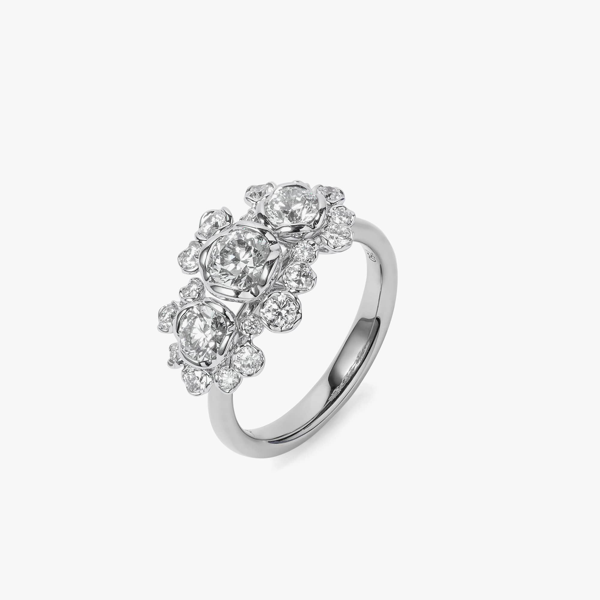 Marguerite 18ct White Gold Triple Diamond Engagement Ring — Annoushka UK