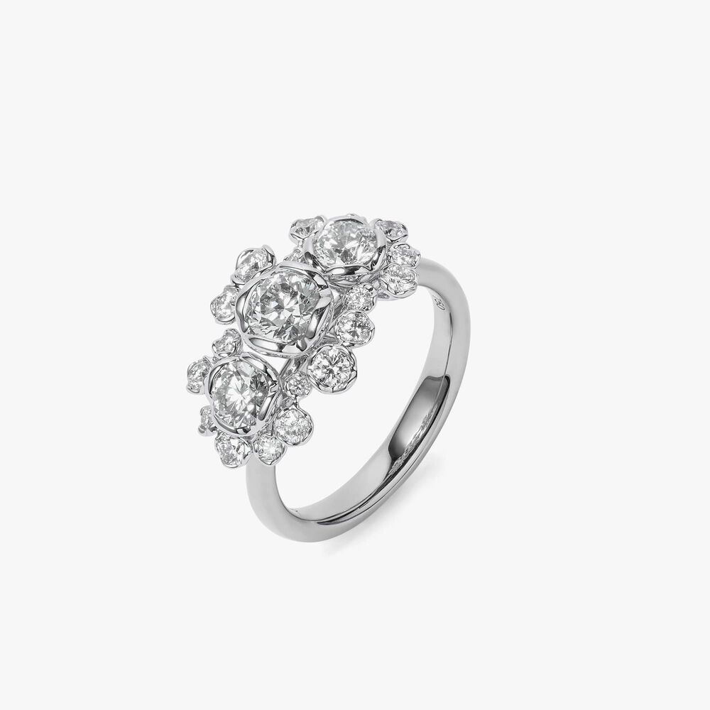 Marguerite 18ct White Gold 1.59ct Triple Diamond Ring | Annoushka jewelley