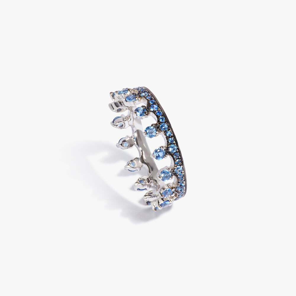 Crown 18ct White Gold & Sapphire Ring | Annoushka jewelley