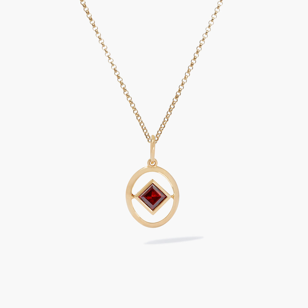 14ct Yellow Gold Garnet January Birthstone Necklace | Annoushka jewelley