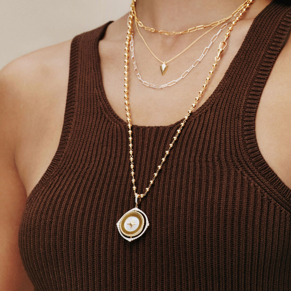 Mythology 18ct Gold Spinning Compass Necklace | Annoushka jewelley