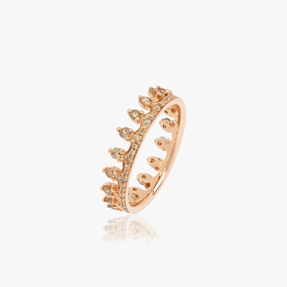 Crown 18ct Rose Gold & Diamond Ring | Annoushka jewelley