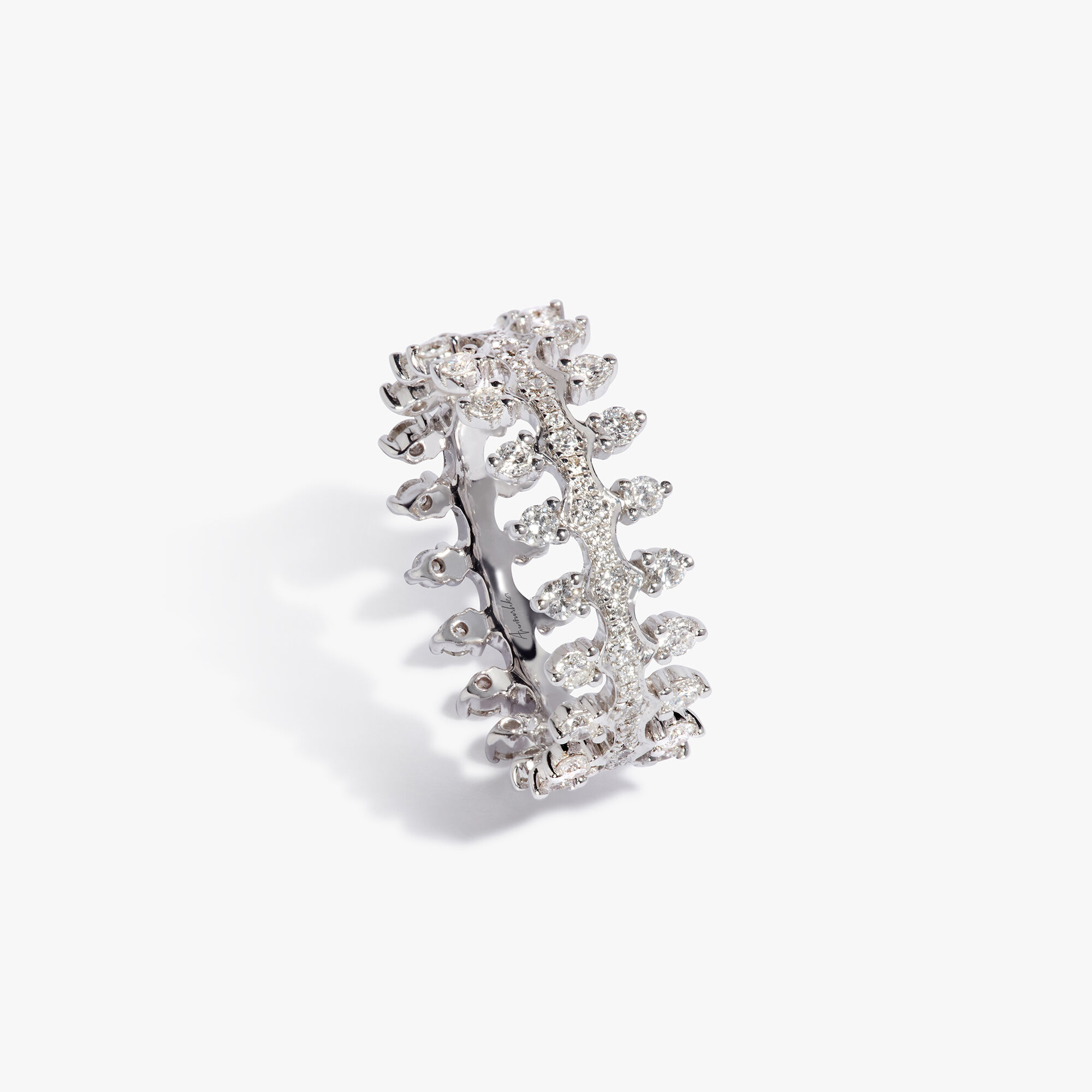 Crown 18kt White Gold Double Diamond Ring — Annoushka US