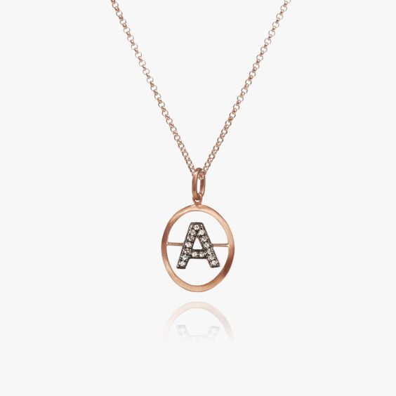 18ct Rose Gold Initial A Necklace