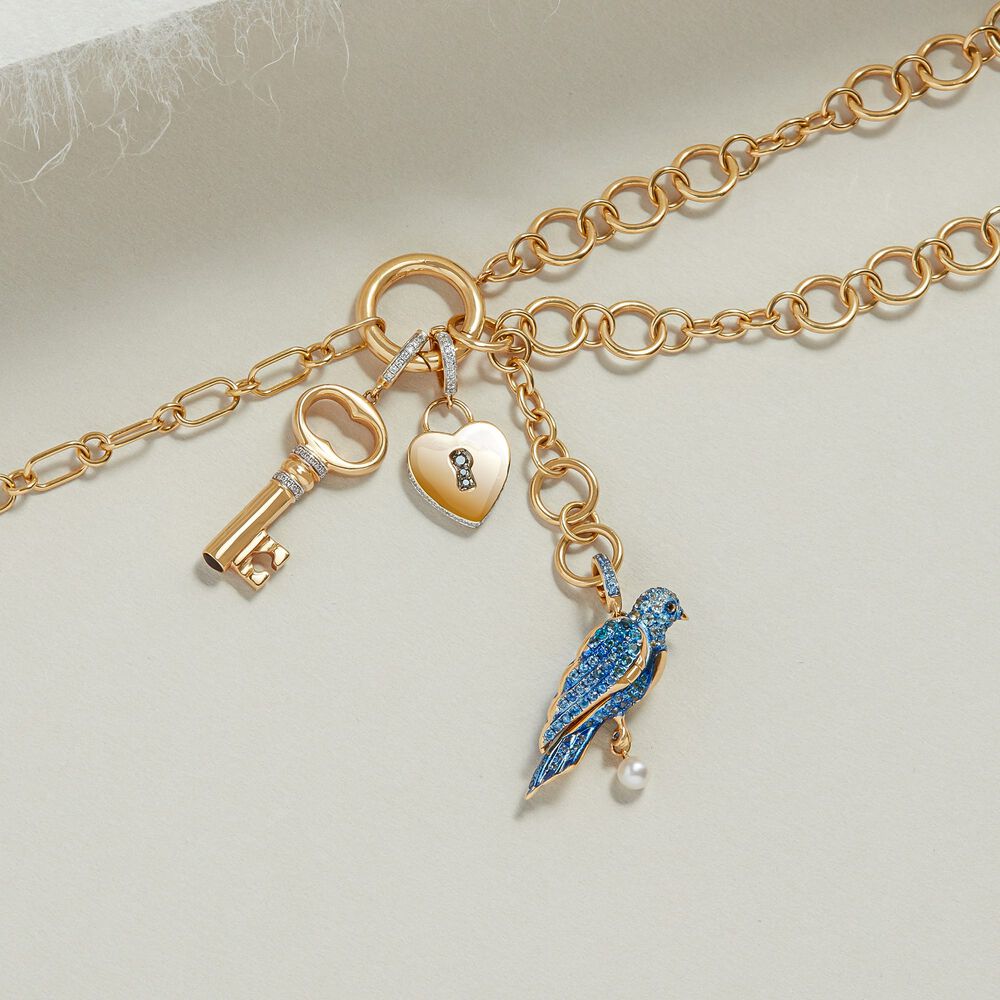 Mythology 18ct Gold Diamond Key Charm Necklace | Annoushka jewelley