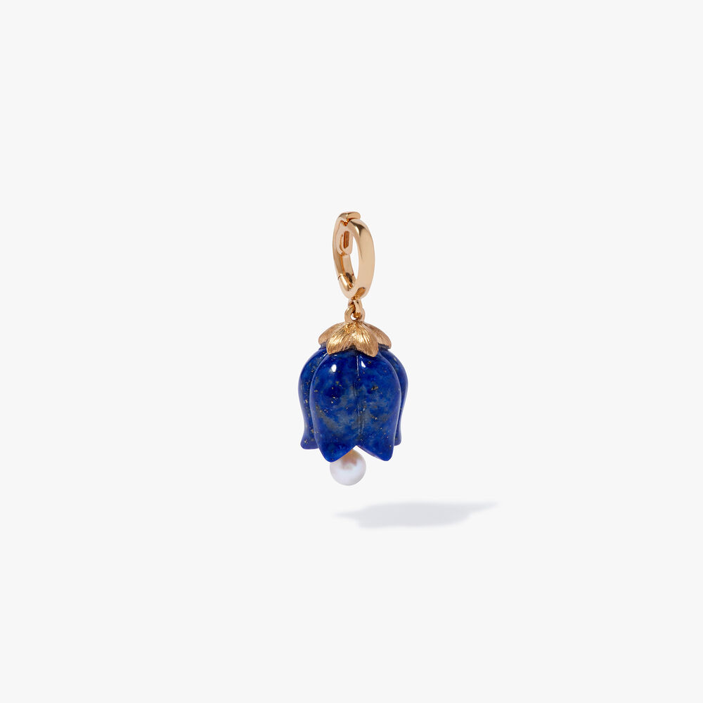 Tulips 18ct Yellow Gold Lapis Lazuli Charm Pendant | Annoushka jewelley