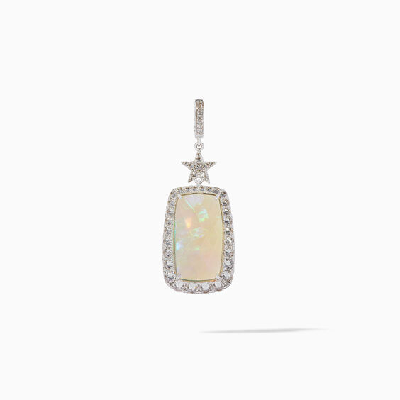 18ct White Gold Ethiopian Opal Pendant