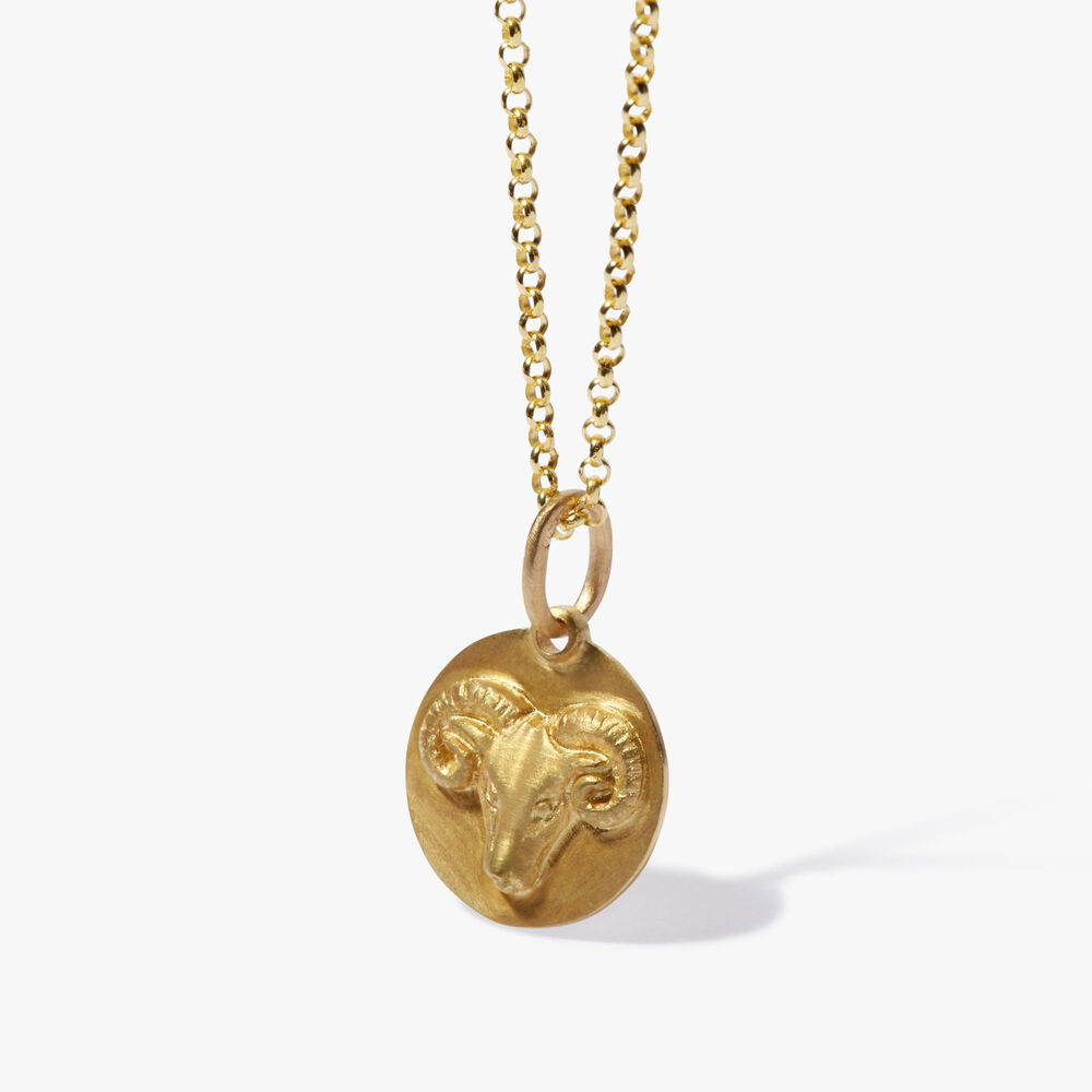 Zodiac 18ct Yellow Gold Aries Necklace | Annoushka jewelley