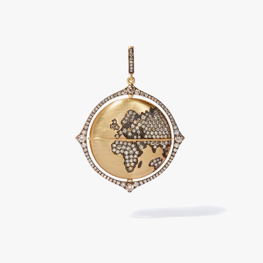 Mythology 18ct Gold Diamond Spinning Globe Pendant | Annoushka jewelley