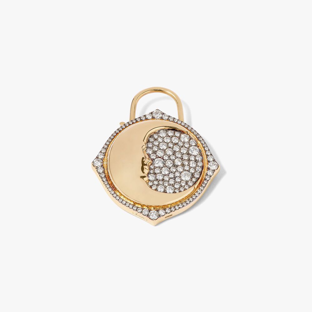 Lovelock 18ct Gold Diamond Moon Large Pendant | Annoushka jewelley