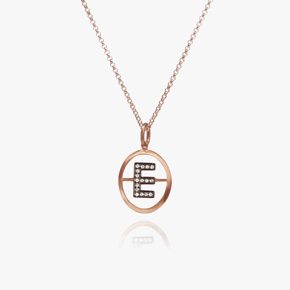 18ct Rose Gold Initial E Necklace | Annoushka jewelley