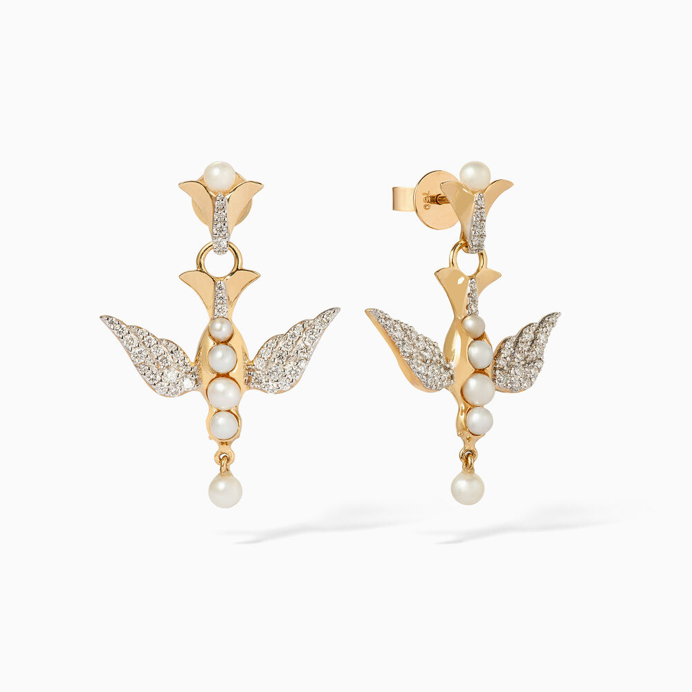 Annoushka x Temperley 18ct Yellow Gold Lovebirds Earring Drops | Annoushka jewelley