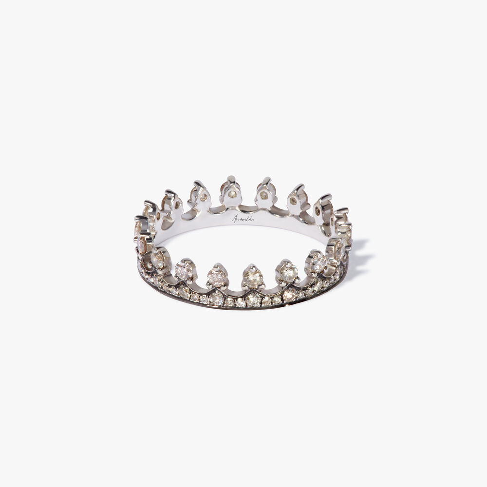 Crown 18ct White Gold Brown Diamond Eternity Ring | Annoushka jewelley