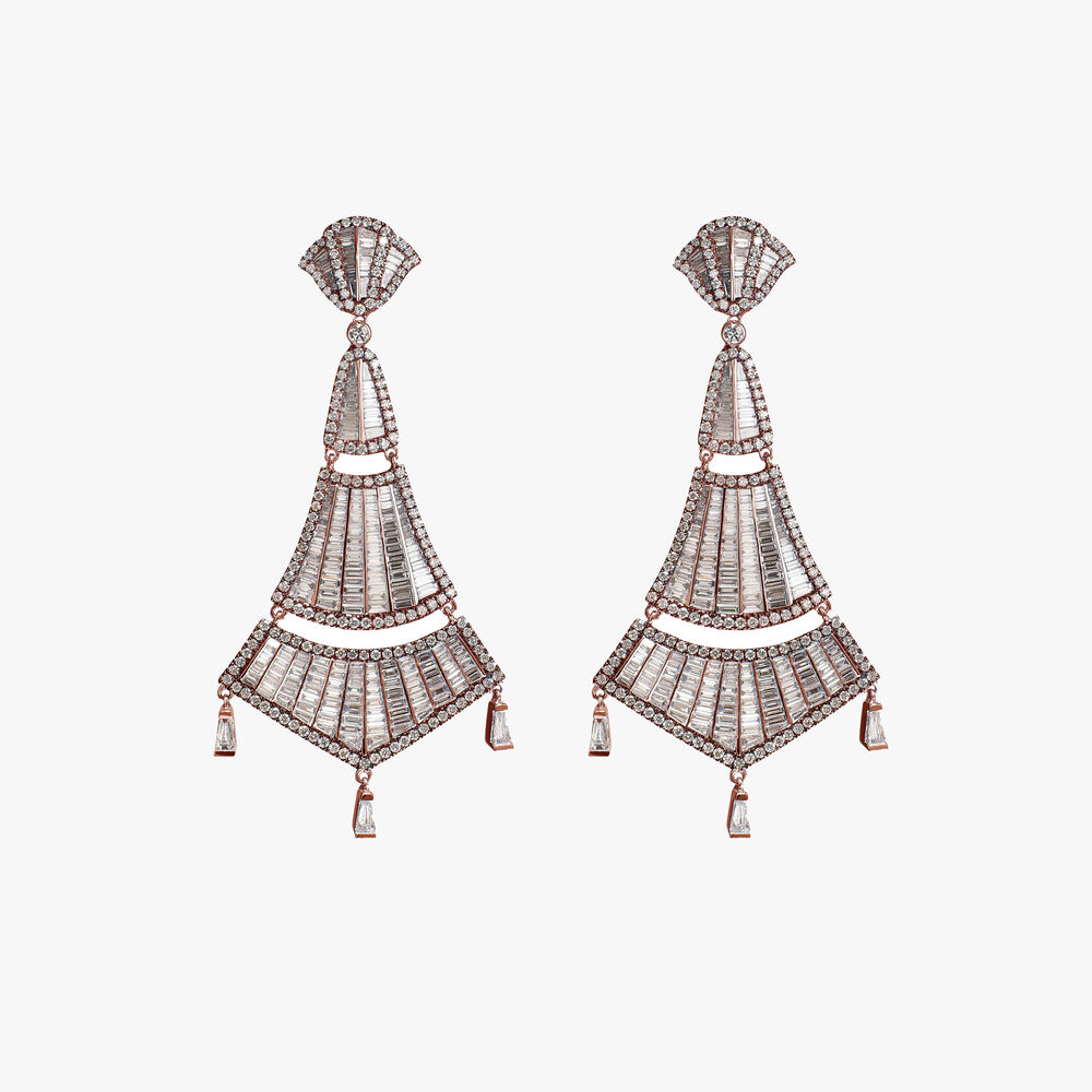 Flamenco 18ct Rose Gold 6.94ct Diamond Earrings | Annoushka jewelley