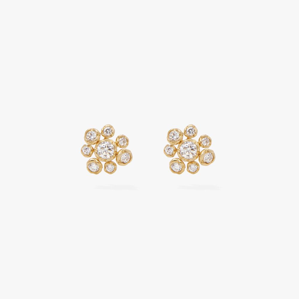 Marguerite 18ct Gold Diamond Small Stud Earrings | Annoushka jewelley
