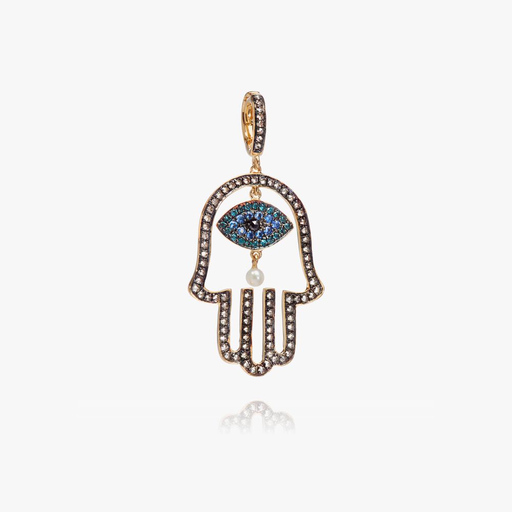 Mythology 18ct Gold Diamond Hand of Fatima Charm Pendant | Annoushka jewelley